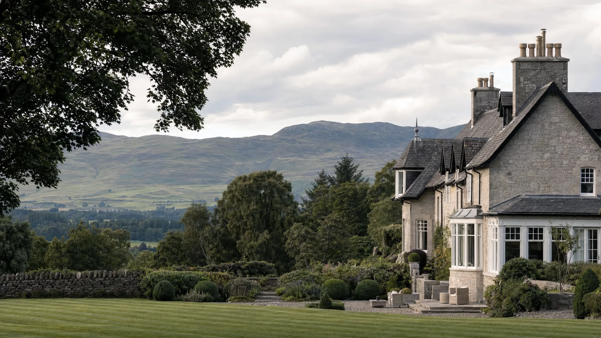 Removals from London to Auchterarder: A country house near Gleneagles with Perthshire hills beyond